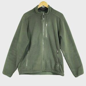 LL Bean Mens Polartec Full Zip Fleece Jacket Size L Outdoors Hiking Camp Pockets